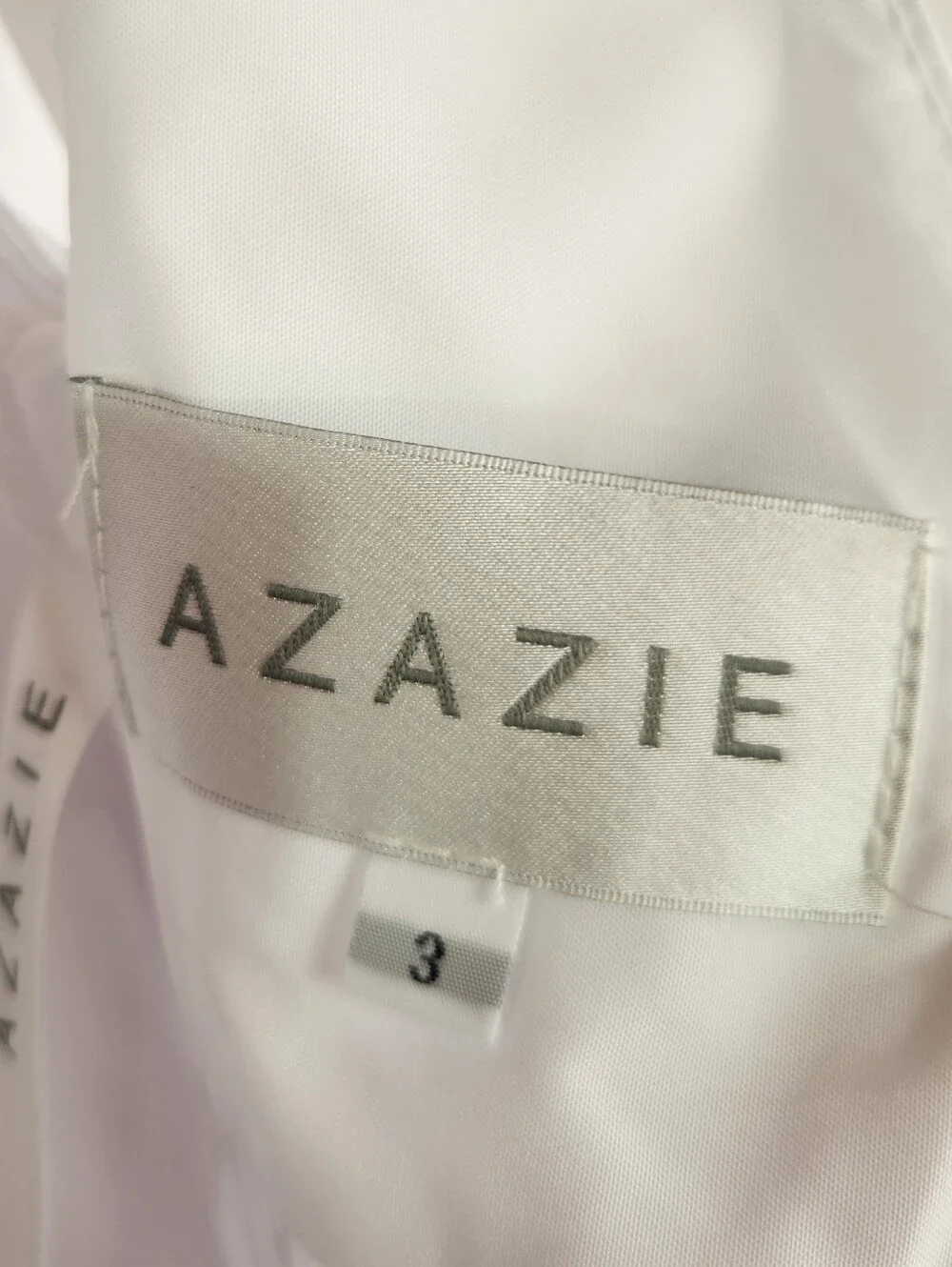 AZAZIE Marlee Flower Girl Dress White Satin Tulle Bow Back Wedding Size 3 NWT